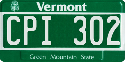 VT license plate CPI302