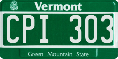 VT license plate CPI303