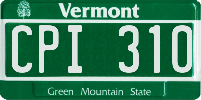 VT license plate CPI310