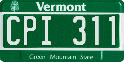 VT license plate CPI311