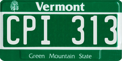 VT license plate CPI313