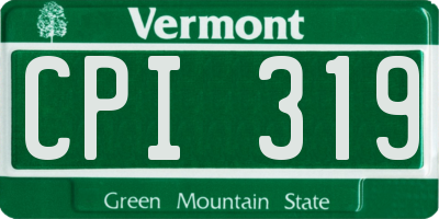 VT license plate CPI319