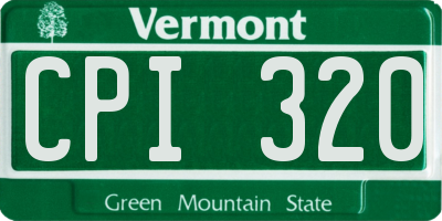 VT license plate CPI320