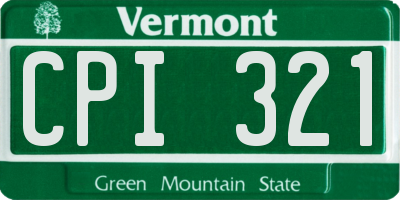 VT license plate CPI321