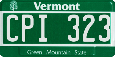 VT license plate CPI323