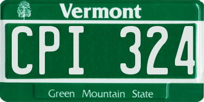 VT license plate CPI324