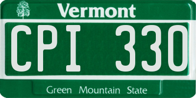 VT license plate CPI330