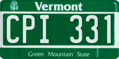 VT license plate CPI331