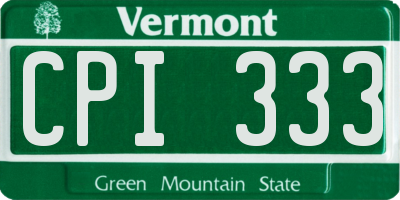 VT license plate CPI333