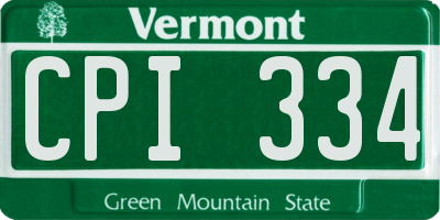 VT license plate CPI334