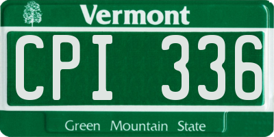VT license plate CPI336