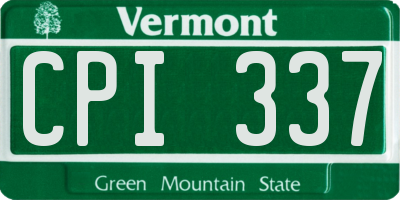 VT license plate CPI337