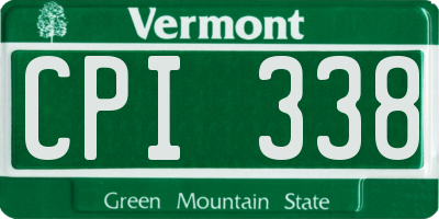 VT license plate CPI338