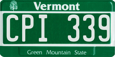 VT license plate CPI339