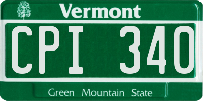 VT license plate CPI340
