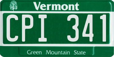VT license plate CPI341