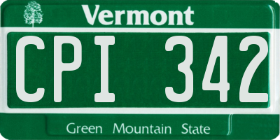 VT license plate CPI342