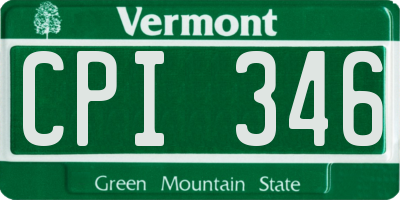 VT license plate CPI346