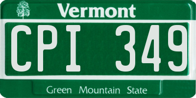 VT license plate CPI349