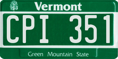 VT license plate CPI351