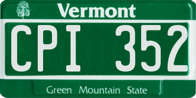 VT license plate CPI352