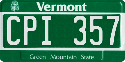 VT license plate CPI357