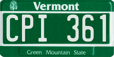 VT license plate CPI361
