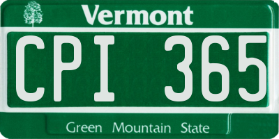 VT license plate CPI365