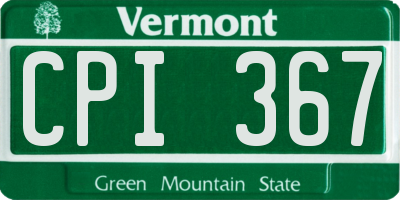 VT license plate CPI367