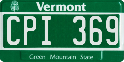VT license plate CPI369