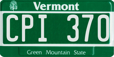 VT license plate CPI370