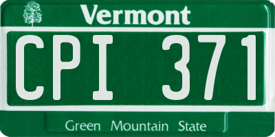 VT license plate CPI371