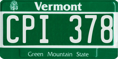 VT license plate CPI378