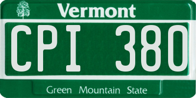 VT license plate CPI380
