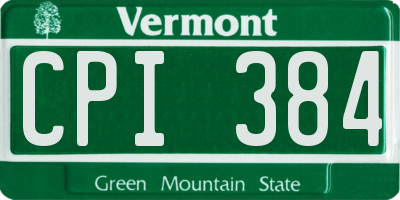 VT license plate CPI384
