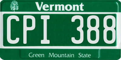 VT license plate CPI388