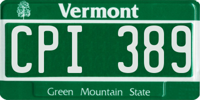 VT license plate CPI389