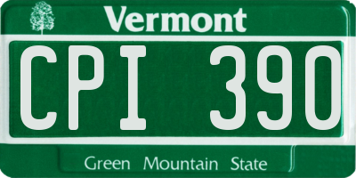 VT license plate CPI390