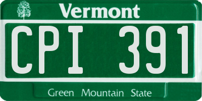 VT license plate CPI391