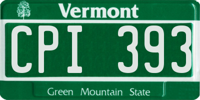 VT license plate CPI393