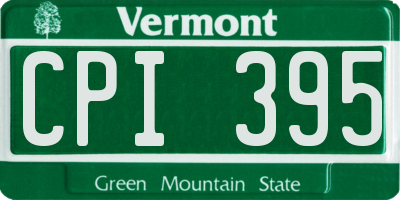 VT license plate CPI395