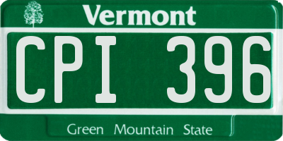 VT license plate CPI396