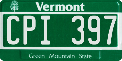 VT license plate CPI397
