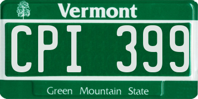 VT license plate CPI399