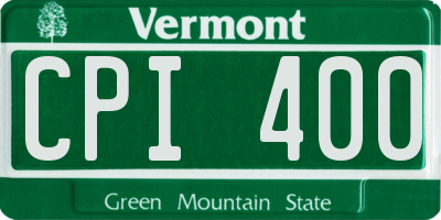 VT license plate CPI400