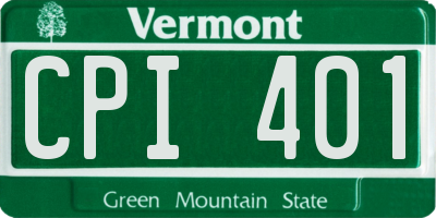 VT license plate CPI401