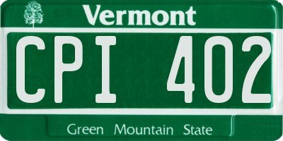 VT license plate CPI402