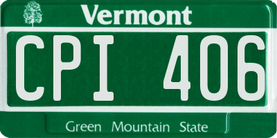VT license plate CPI406