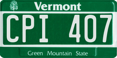 VT license plate CPI407