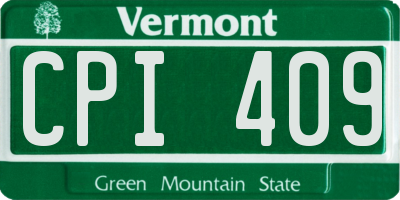VT license plate CPI409